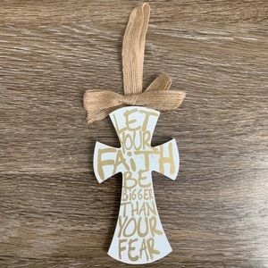 Cross with writing